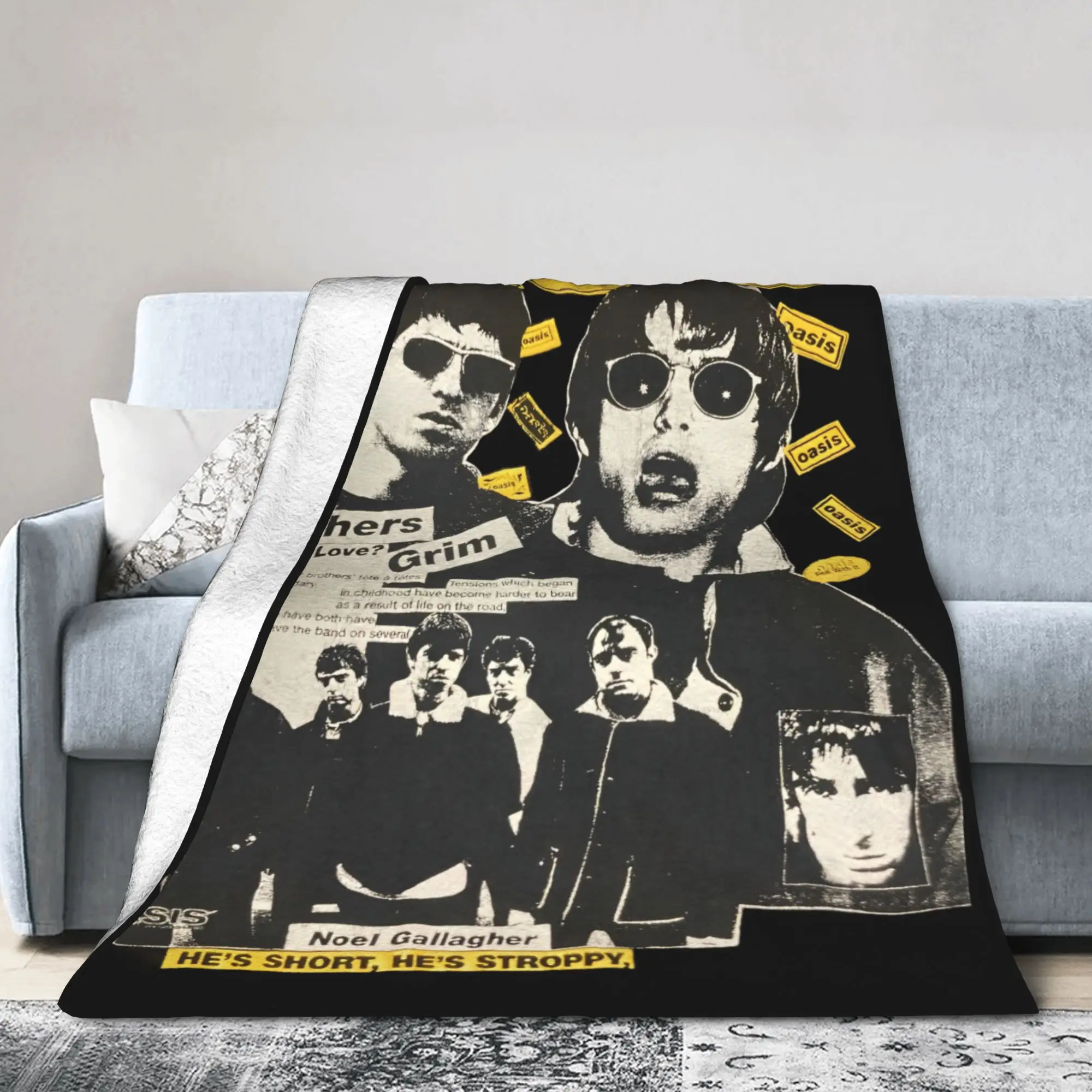 Definitely Maybe  Rock Band Music Blanket Cover O-Oasis Flannel Throw Blankets Airplane Travel Decoration Soft Warm Bedspreads