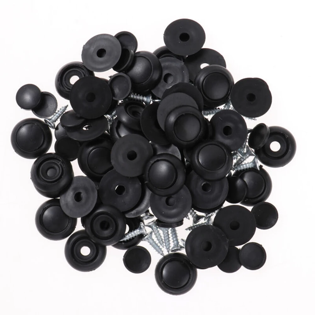 Car Clip Car Button for snaps Screwdriver 1.4cm Screw 2cm Button 50Pcs Plastic+Metal For Car Roof Flannelette Fixed