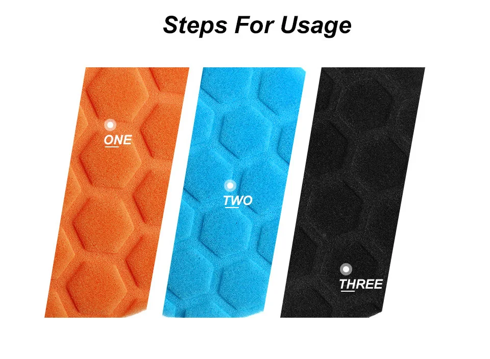 SUBRILLI 3/4/5/6/7 Inch Compound Buffing Polishing Pad 3pcs Sponge Wheel Buffing Pads Kit For Car Polisher Waxing