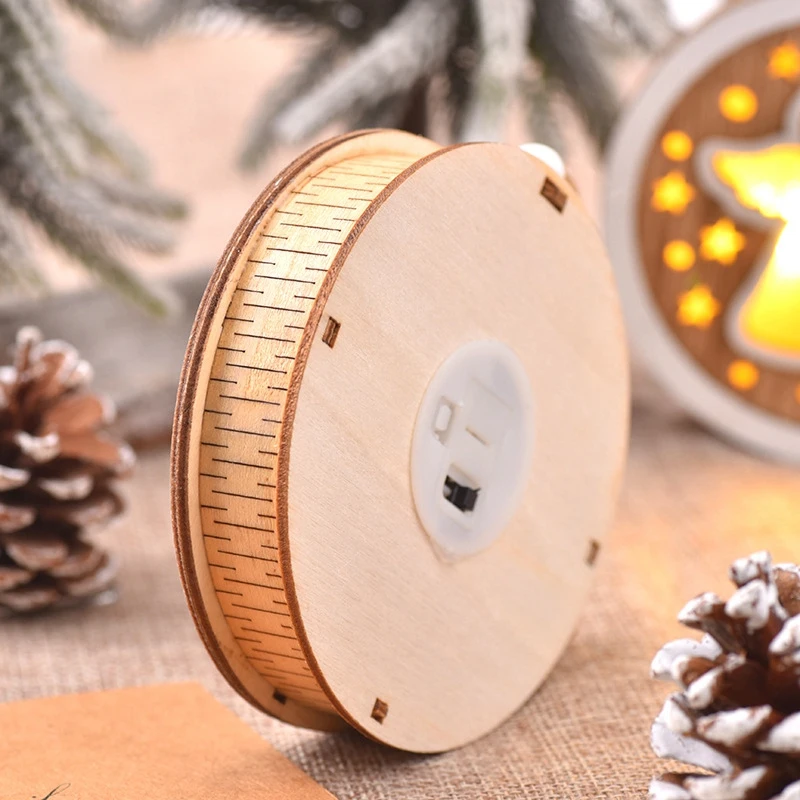 Ciondolo albero di natale, ornamenti di buon natale, segno di legno rotondo di buon natale segno di legno riutilizzabile per la parete della porta facile da usare