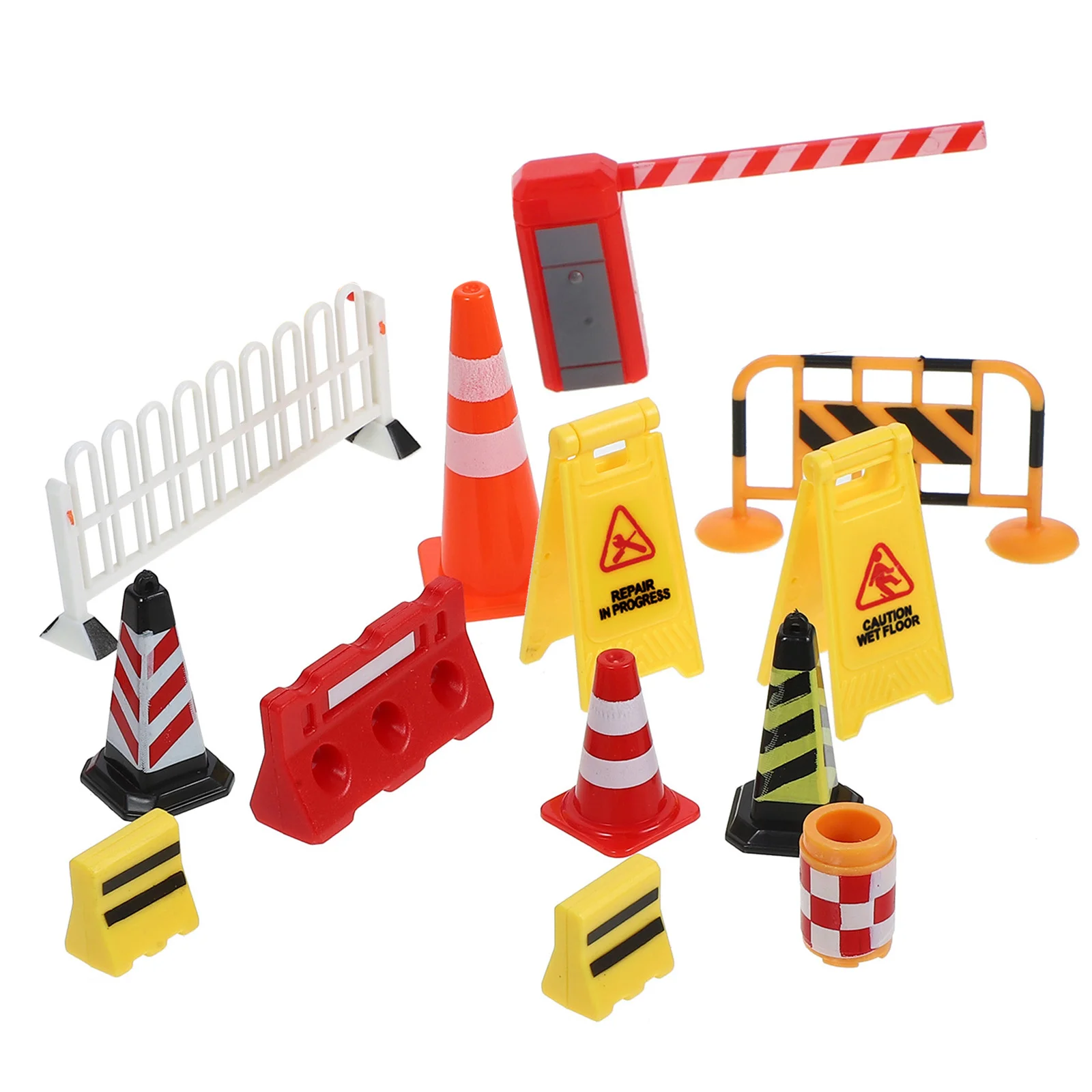 

Signs Miniature Traffic Roadblock Toys Barricade Roadblocks Model Child Light Monochrome