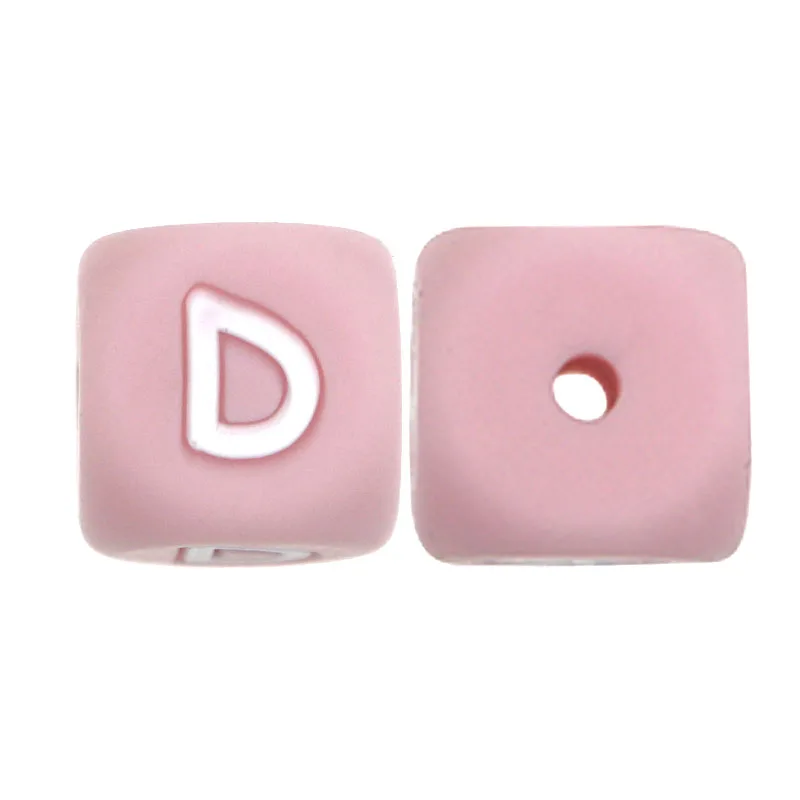 20pcs/Lot Pink 12mm Square Silicone Letter Beads For Jewelry Making DIY Bracelet Necklace Earrings Pen Etc Handmade Accessories image 3