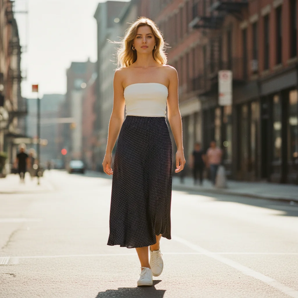 

100% Silk Women Classic Midi Skirt Casual Daily Fashion Skirt Ladies Casual Skirt Minimal Chic Midi BE0855