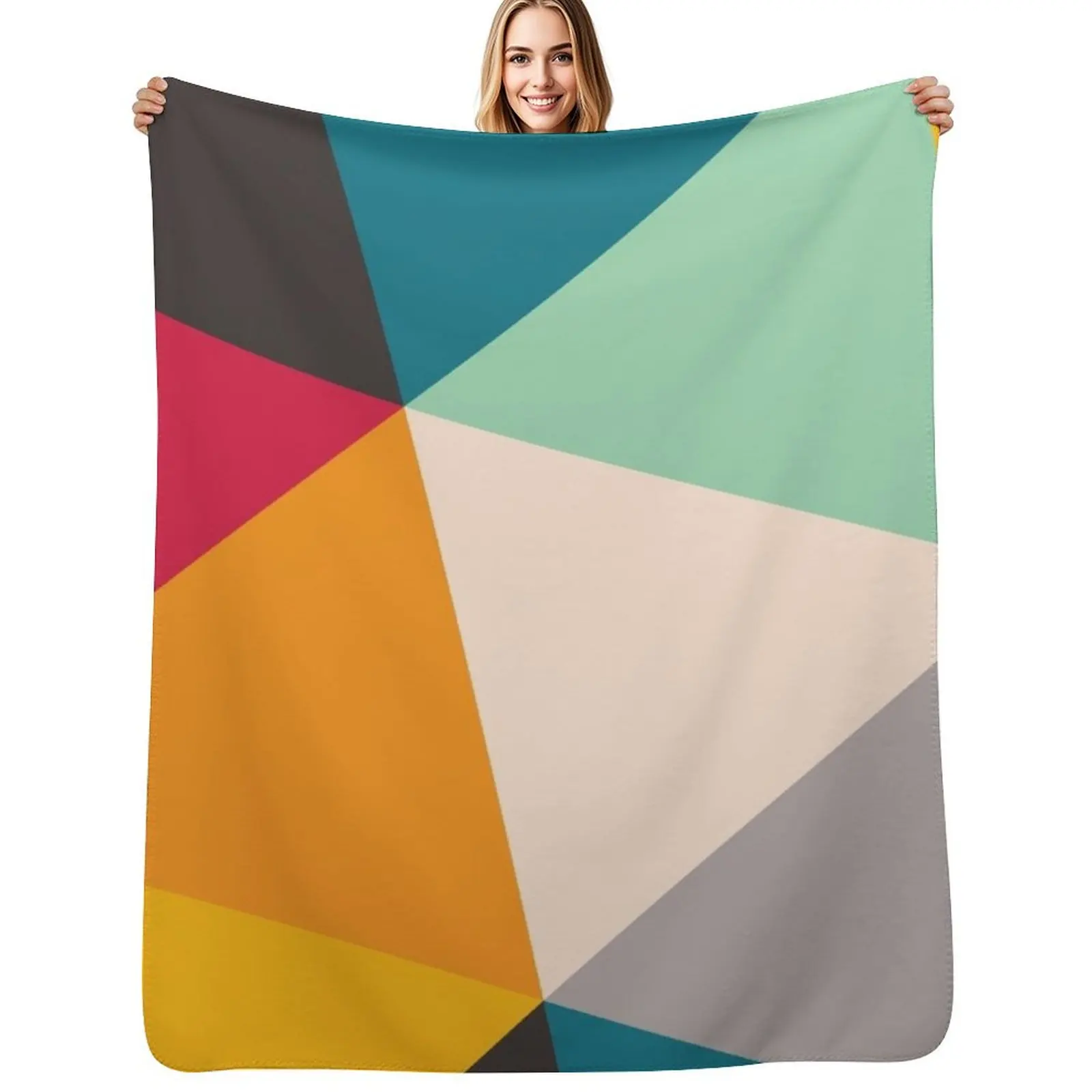 Colourful Geometric Triangles (2012) Throw Blanket Fashion Sofas Baby Heavy Decorative Sofa Polar Plaid Blankets