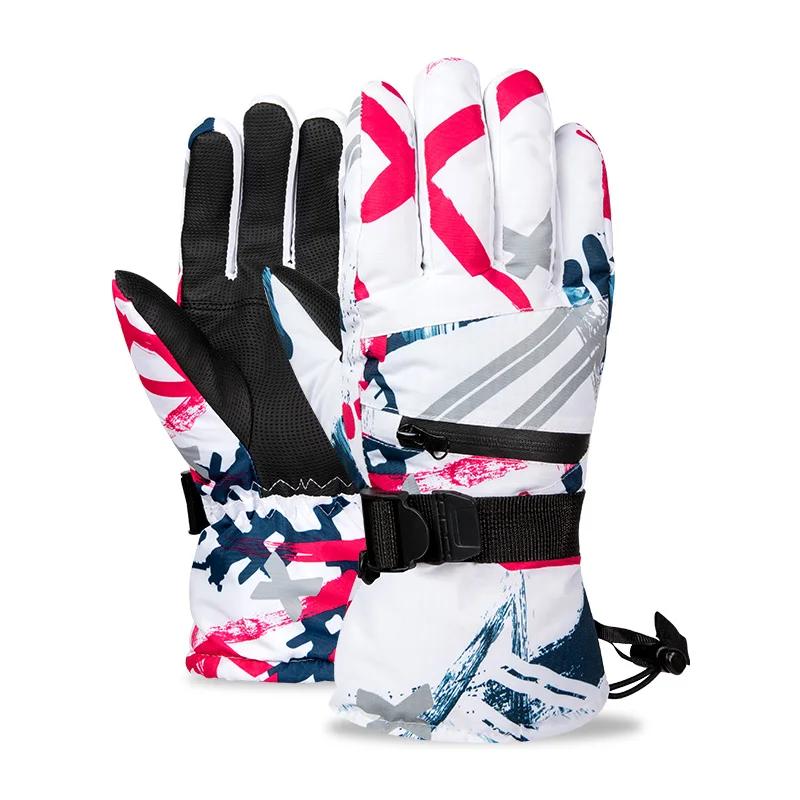 Novo inverno snowboard luvas de esqui couro do plutônio antiderrapante tela de toque à prova dwaterproof água motocicleta ciclismo velo quente luvas