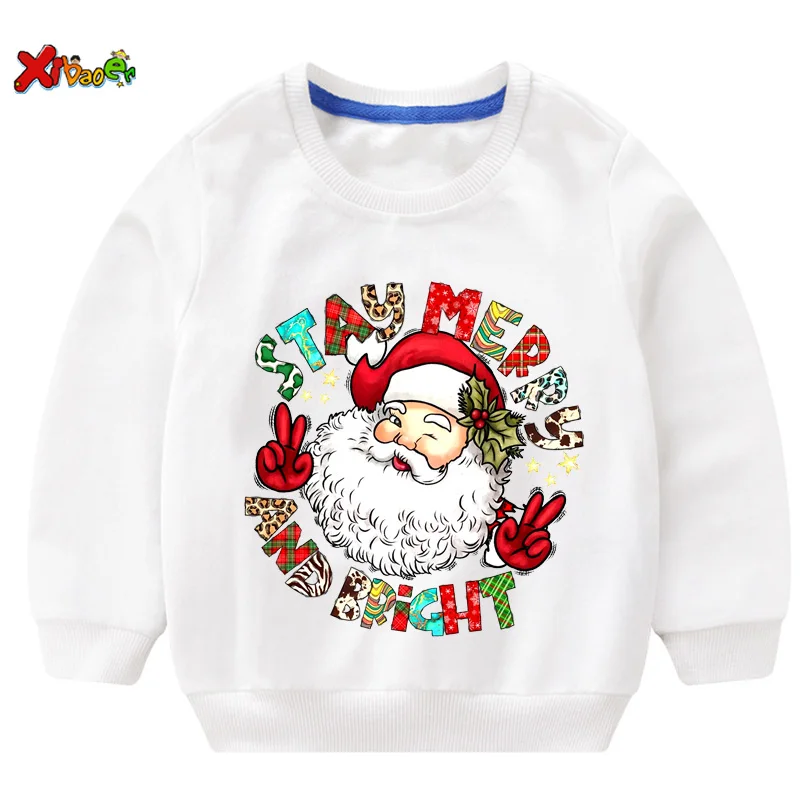 

Boys Hoodies Christmas Picture Long Sleeve T Shirt Custom Christmas Children Sweatshirt Boy Clothing Girl Sport Sweater Hoodie