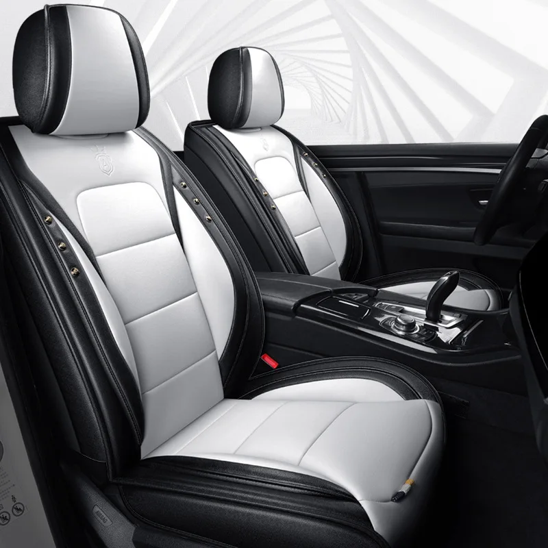 Universal Durable Full Cover Leather Car Seat Covers 5 Seat All Season Stain Resistant for Sedan SUV