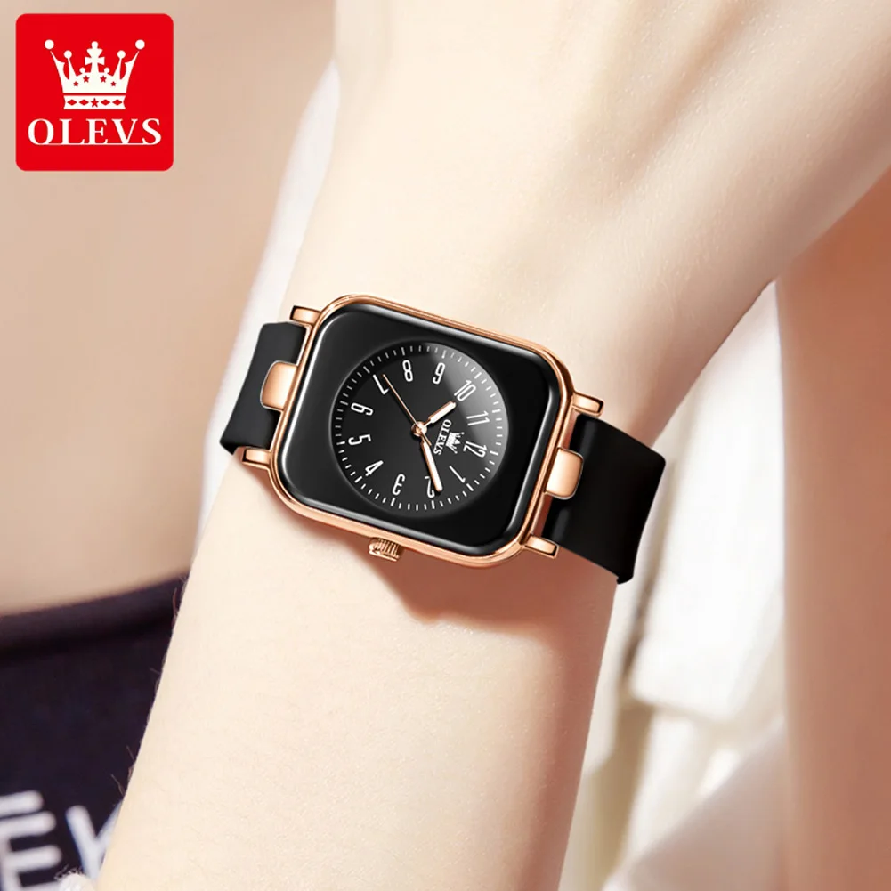 Olevs 9961 relógio feminino moda lazer simples relógio de quartzo à prova dwaterproof água pulseira de silicone elegante presente premium classe superior feminino reloj