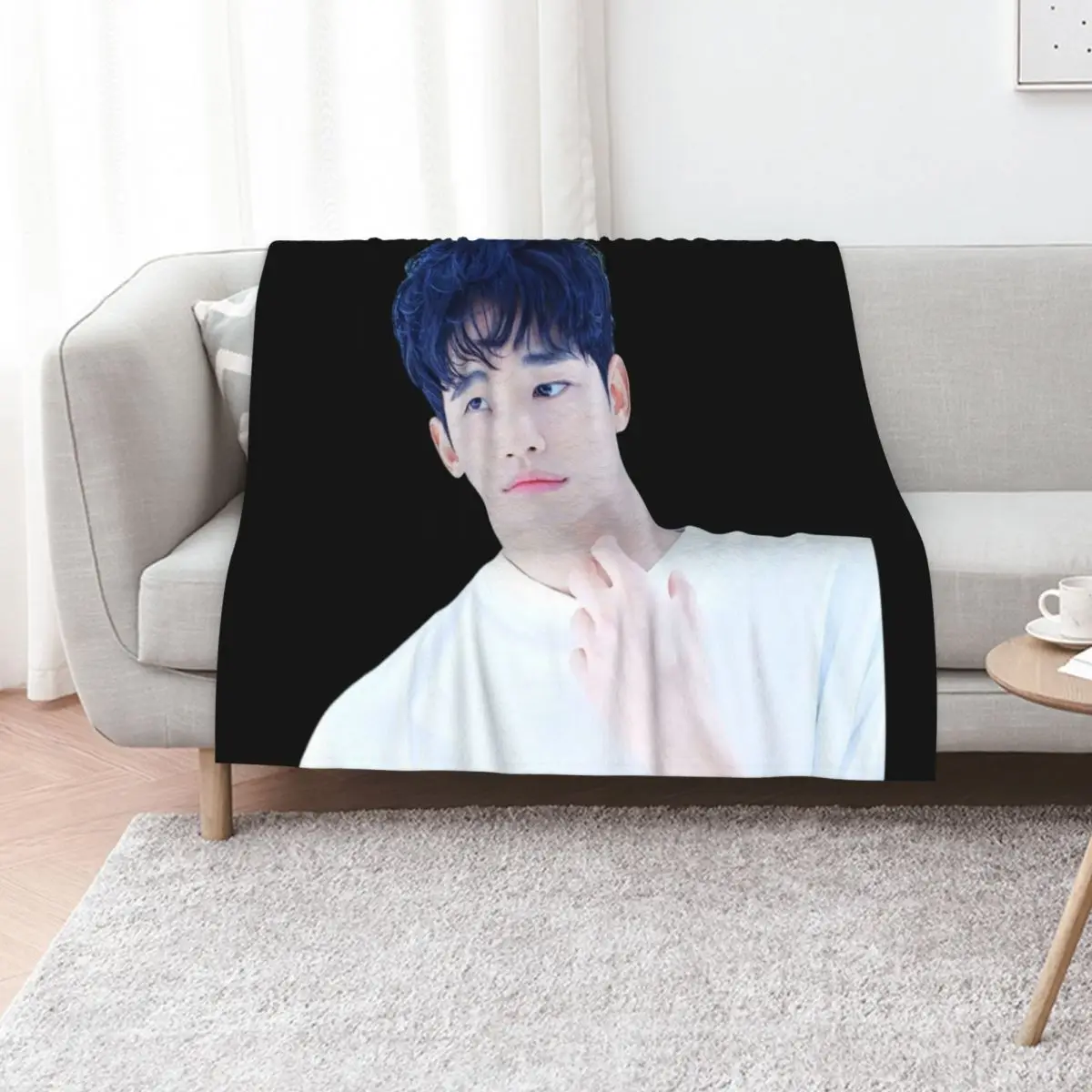 

Kim Soo hyun Throw Blanket Hairy Flannel Luxury Thin Blankets