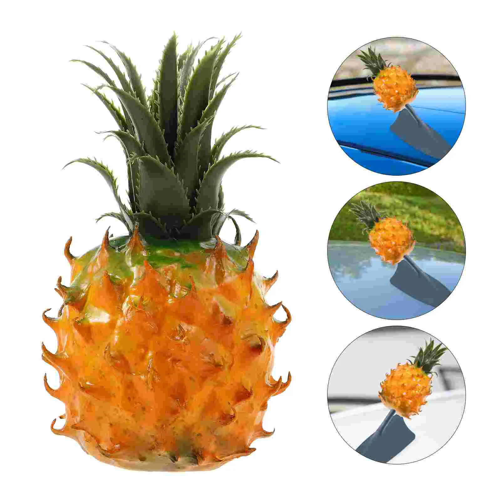 

H Antenna Car Exterior Ornament Pineapple Decor Prickly Pear Cute Topper Foam Vehicle Decoration Hood for Cars Roof