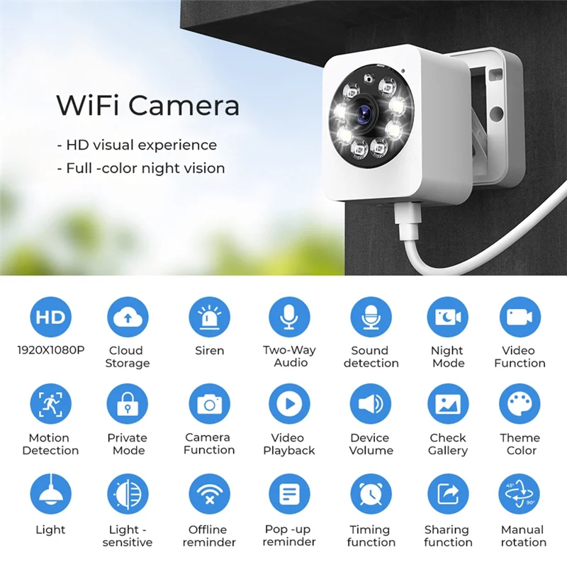 رائجة البيع 1080P واي فاي كاميرا تويا أمن الوطن الذكي PIR كشف الحركة البشرية كاميرا مراقبة CCTV اللاسلكية