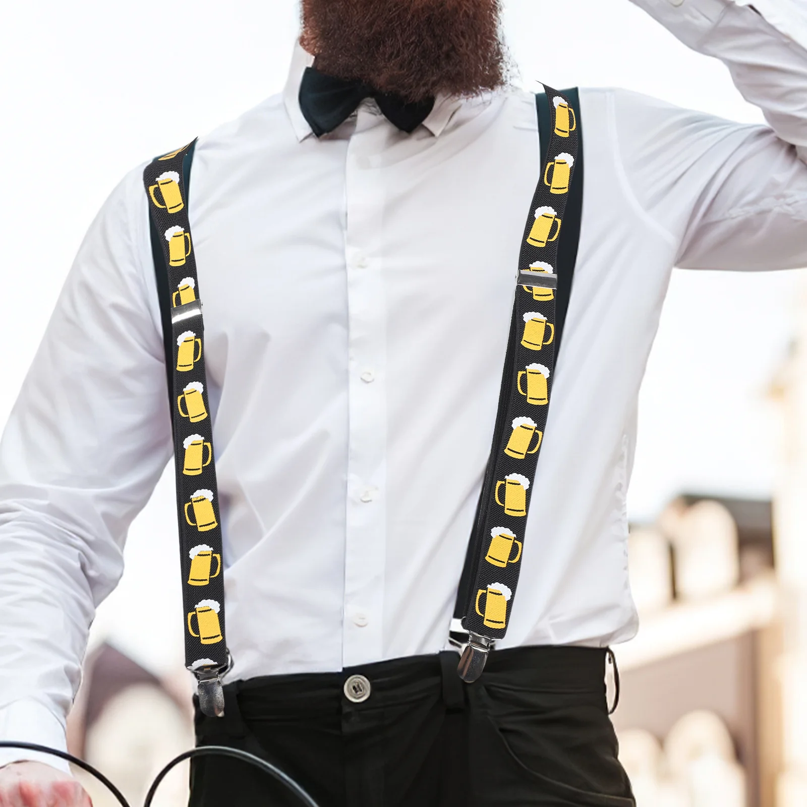 

Print Elastic Suspenders For Women Suspenders Adjustable Elastic Y-Shape Braces For Men Women Jeans Shorts Clip On