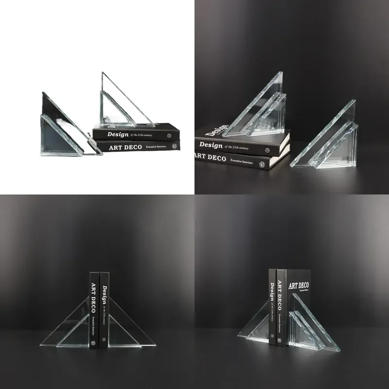 for European Creative Simple Crystal Triangle Book File Ornament Living Room Bedroom Entrance Study Model Room Home