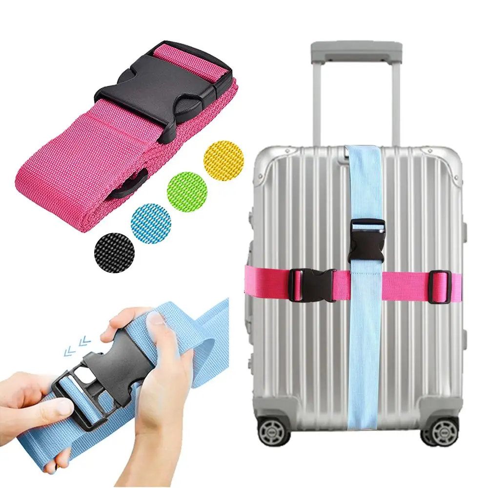 Luggage Safe Straps One Word Luggage Buckle Strap Baggage Packing Belts Adjustable Travel Accessories