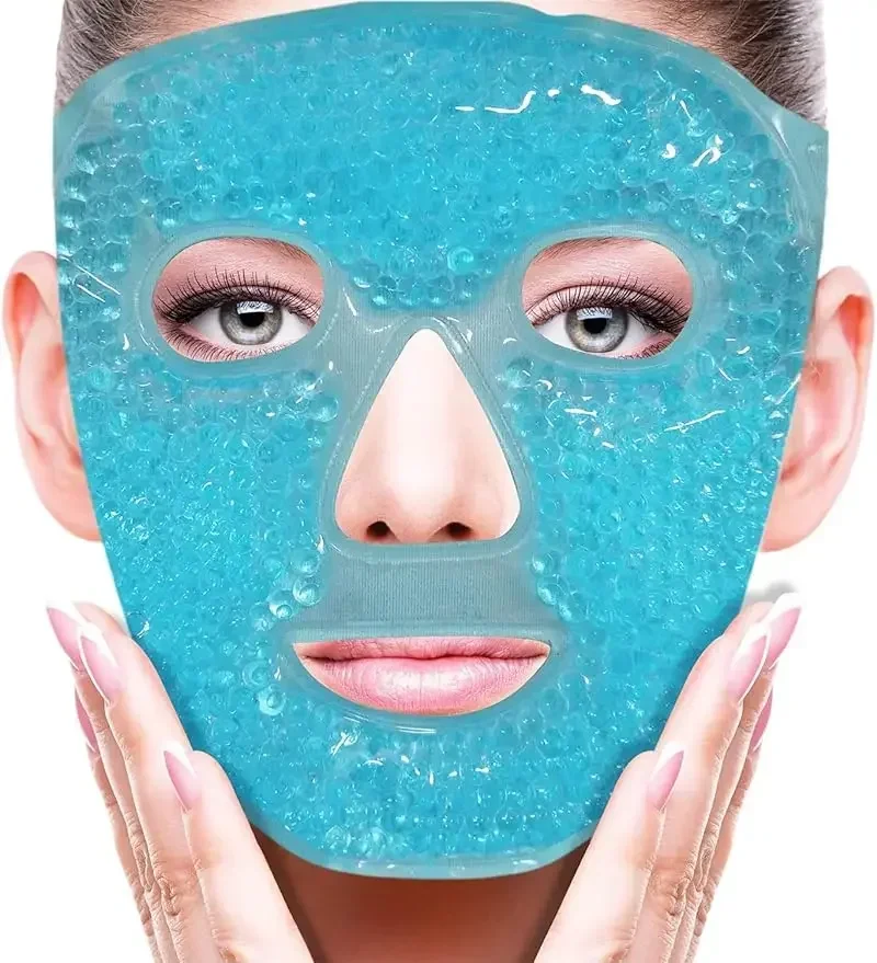Maschera per gli occhi per il viso freddo Impacco di ghiaccio Riduce il bignè del viso, Cerchi scuri, Perline di gel Calore caldo Impacco freddo, SPA per il viso per la donna che dorme