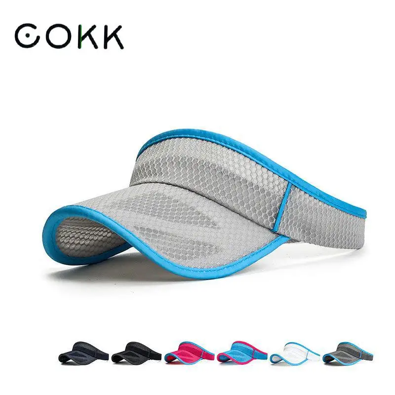 

COKK Mesh Cap Summer Hats For Men Women Unisex Empty Top Sunshade Breathable Sports Tennis Running Sun Hat Sunscreen Visor Cap