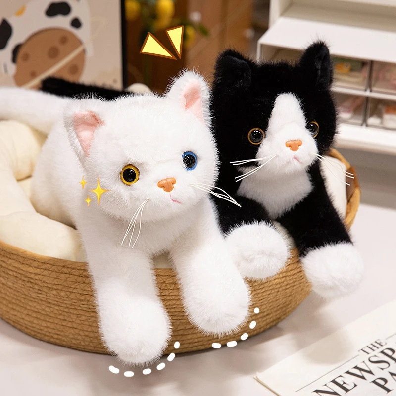 

Cute Simulation Ragdoll Cat Plush Toys Soft Stuffed 8 Colour Kitten Model Fake Cat Realist Animals Girls Valentine's Day Gift