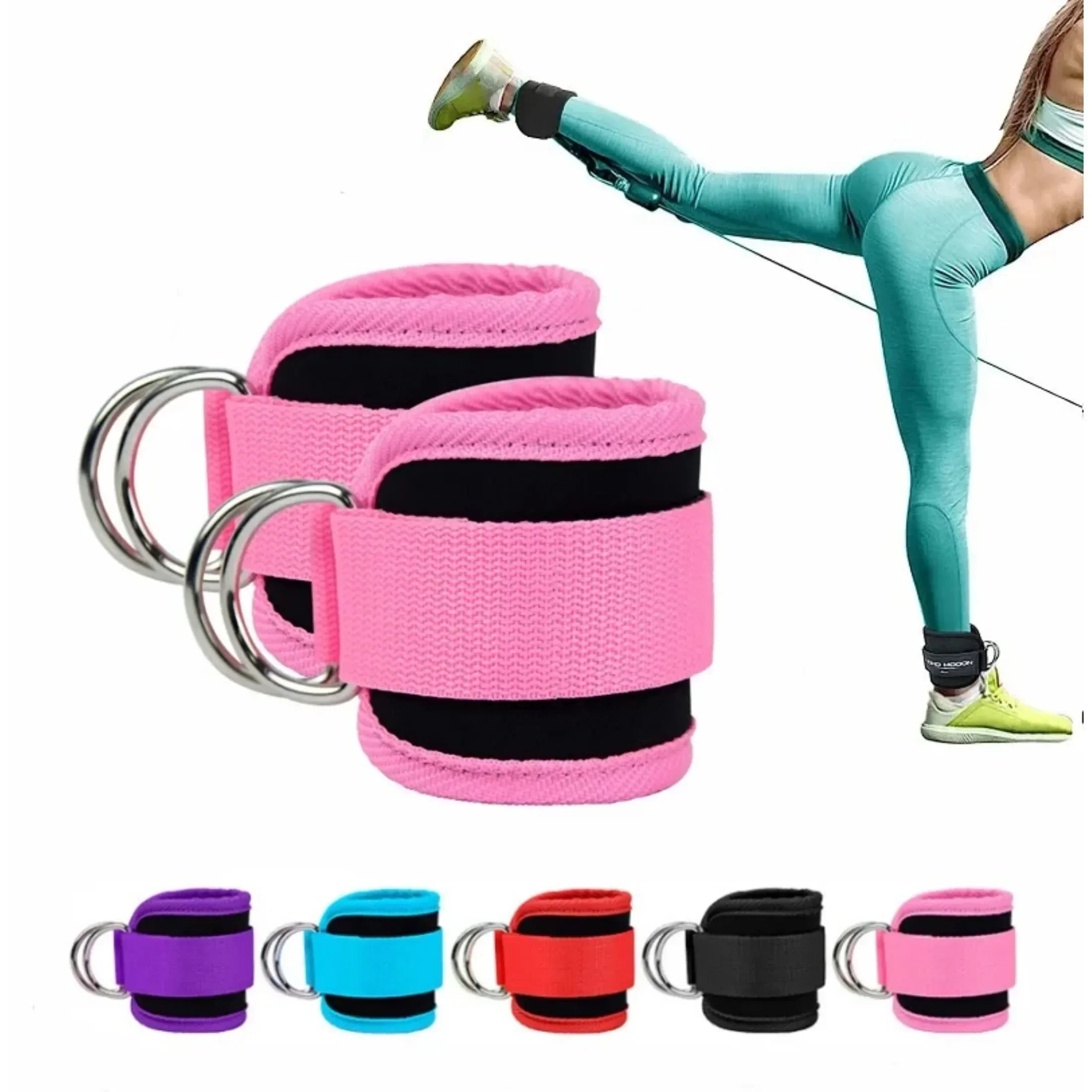 Fitness Ankle Strap for Cable Machines Padded Ankle Attachment for Leg and Glute Gym Ankle Cuff Booty Hip Kickbacks Exercises