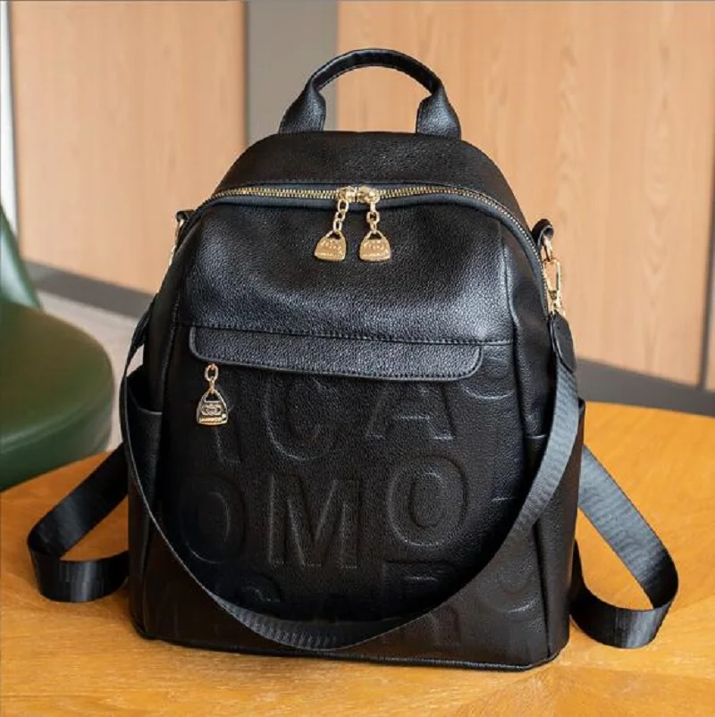

Luxury New Korean Fashion Soft Leather Travel Backpacks Women's Letter Designer High Capacity Shoulder Bags Totes Crossbody Bag