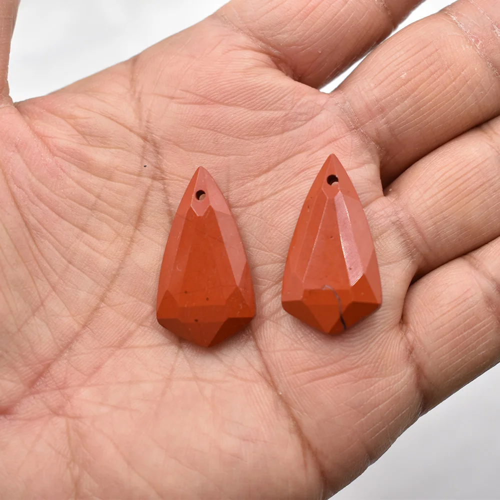 Großhandel Mode 10 Stück/Set Natürlicher Edelstein Lapislazuli Amethyst Rhombus-Anhänger Ohrringe DIY Zubehör Kostenloser Versand – Detail 3