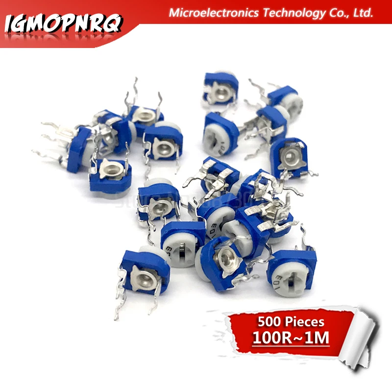 500pcs RM065 RM-065 Trimpot Trimmer Potentiometer 100 200 500 ohm 1K 2K 5K 10K 20K 50K 100K 200K 500K 1M ohm 100R 200R 500R
