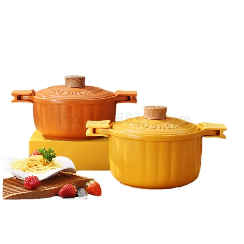 Household Gas Cooker High Temperature Resistant Casserole Large Capacity Health Kitchen Pot Pumpkin Ceramic Pots for Cooking