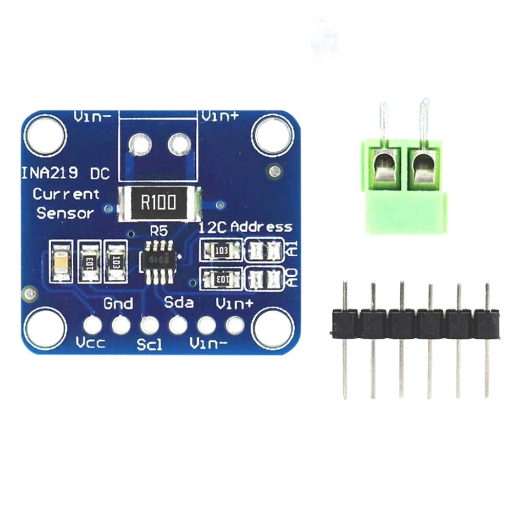 1-5pcs MCU-219 INA219 I2C Zero Drift Bi-directional Current Power Monitoring Sensor Module Sensor Breakout Monitoring Modules