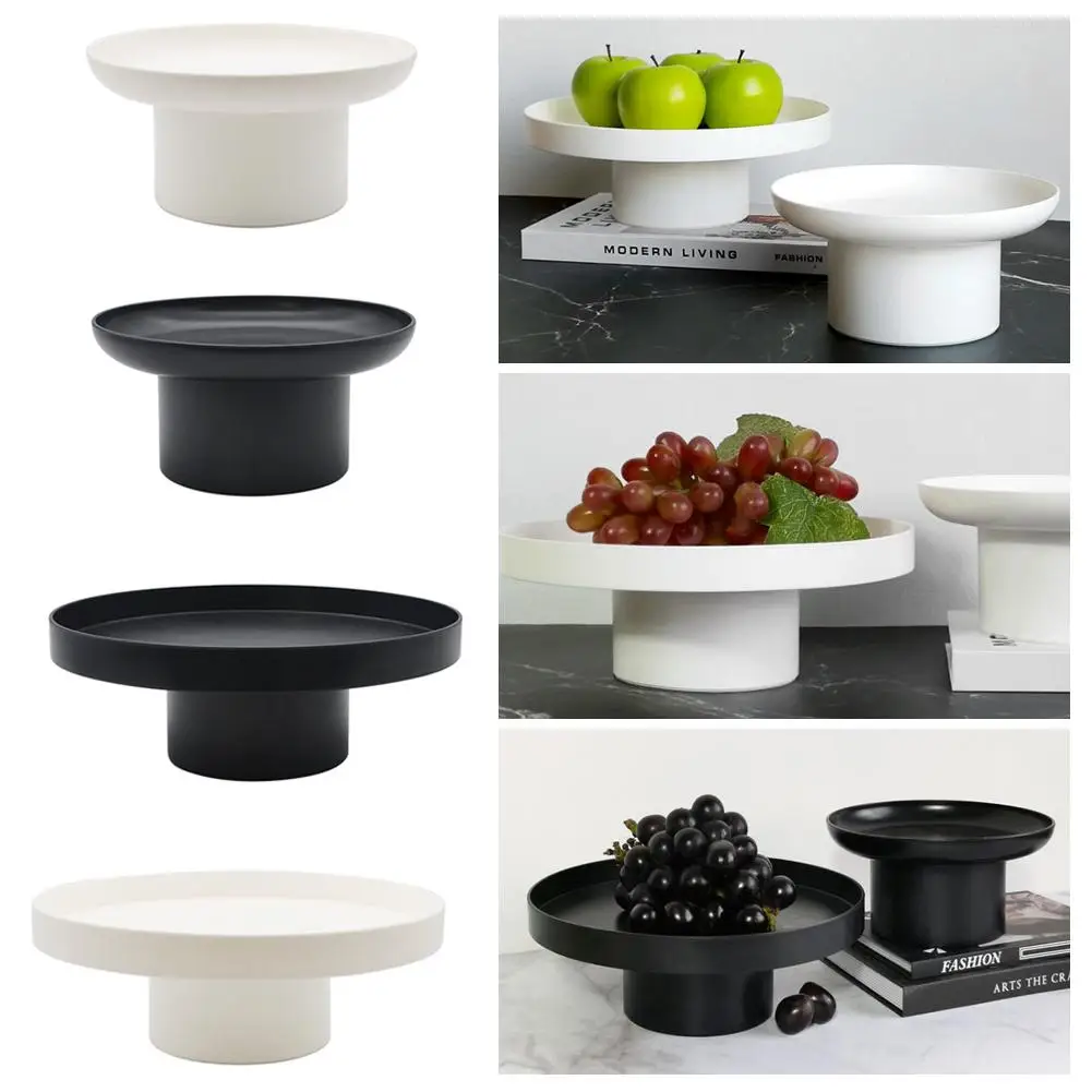 Fruit Bread Nut Holder High Stand Plate Desktop Decor Round Dessert Stand Tray Cake Solid