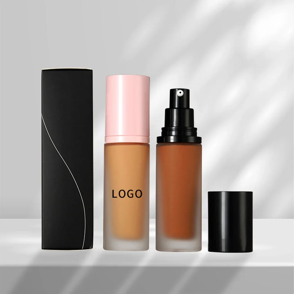 35ml Liquid Foundation Private Label Long Lasting Waterproof Matte Dark Skin Oil-free Custom Logo Makeup Wholesale Cruelty Free