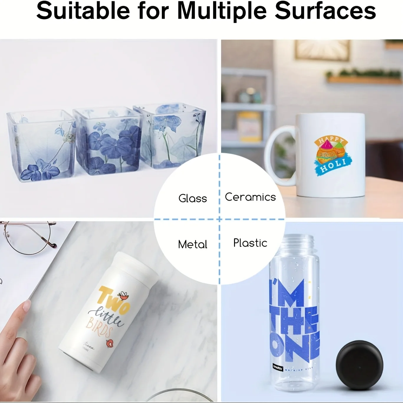 HUSPER Waterslide Decal Paper for Inkjet Printer - Clear Transparent - 5 Sheets Water Slide Transfer Paper - 8.3x11.7 Inches