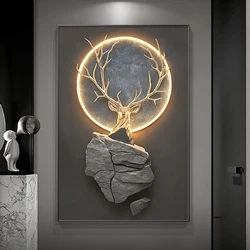 Modern minimalist entrance hall decoration LED light luxury high-end feeling reindeer lamp painting lamps corridor decoration