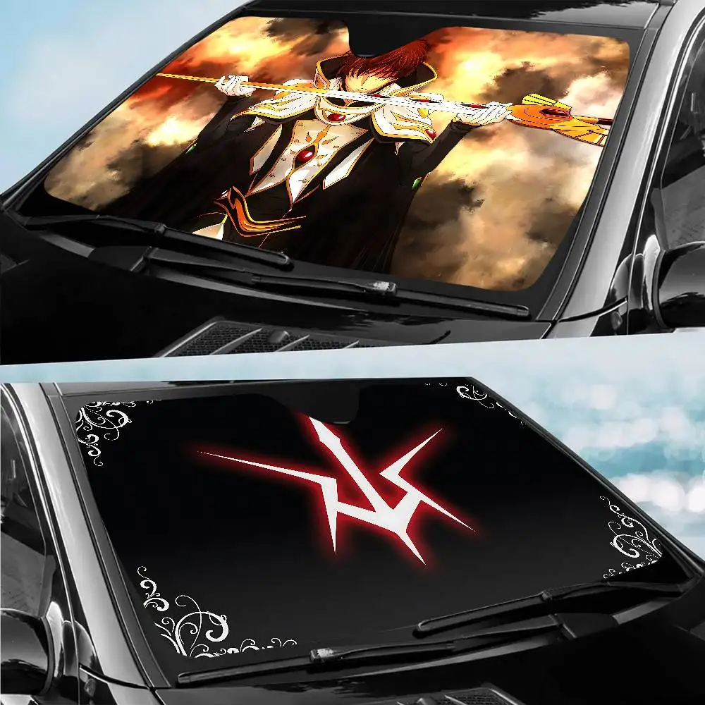 

Anime Code Geass Windshield Sun Shade For Sedans,51.2" X 27.5"Upgraded Car Sunshade For Front Windshield Visor Protector