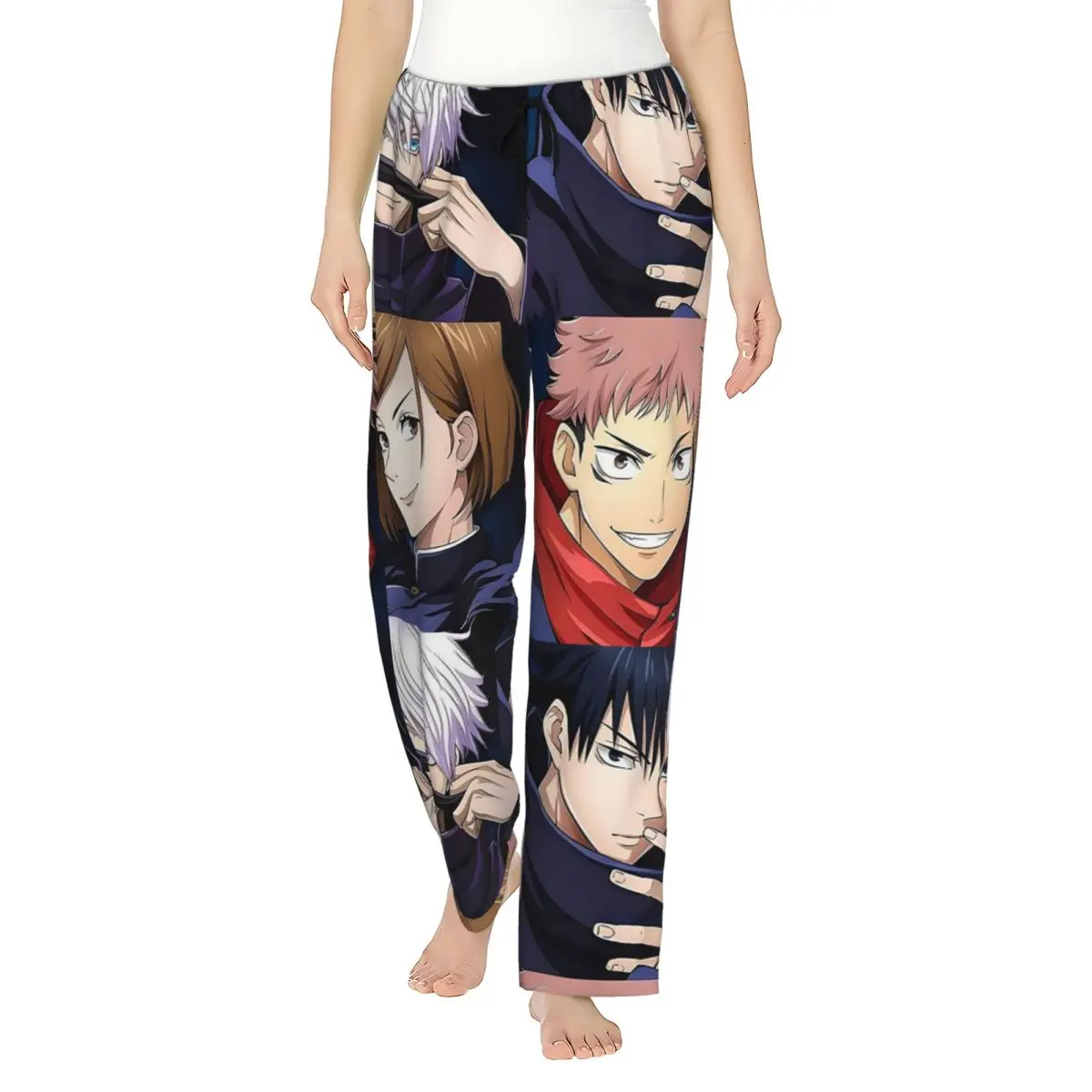 

Custom Megumi Besto Friendo Jujutsu Kaisen Sukuna Anime Women Pajama Pants Lounge Sleep Sleepwear Bottoms with Pockets