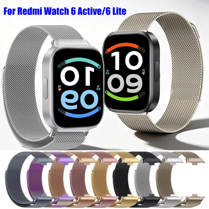 Magnetisches Milanaise-Armband für Redmi Watch 6 Active/6 Lite Metall-Armband für Redmi Watch 6 5 4/Mi Band 8 9 10Pro Correa