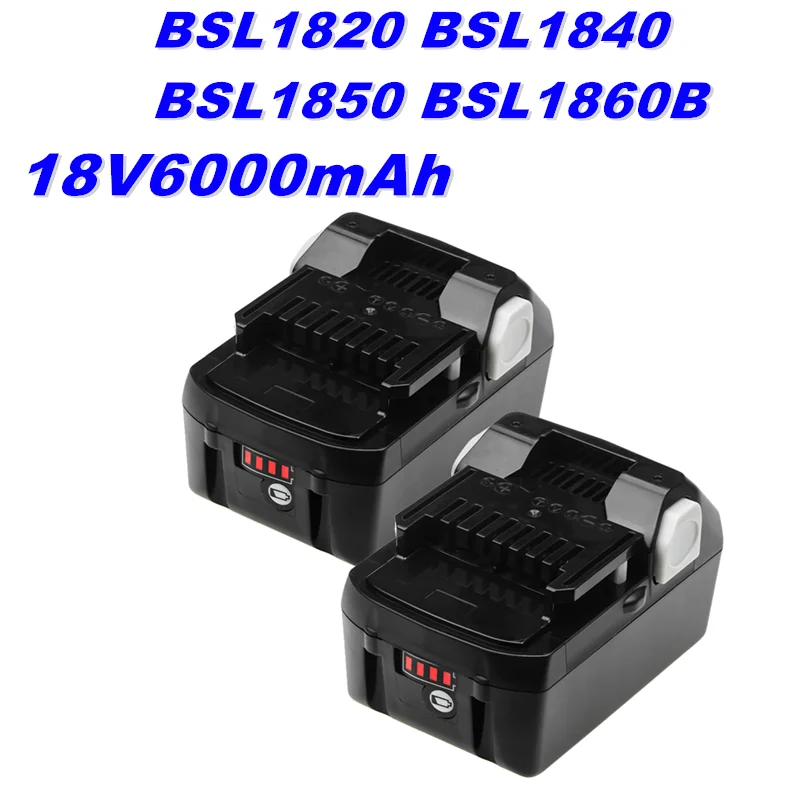 

18V 4Ah 6Ah Li-Ion BSL1830B Replacement Battery for HITACHI BSL1820 BSL1840 BSL1850 BSL1860B Power Tools Batteries