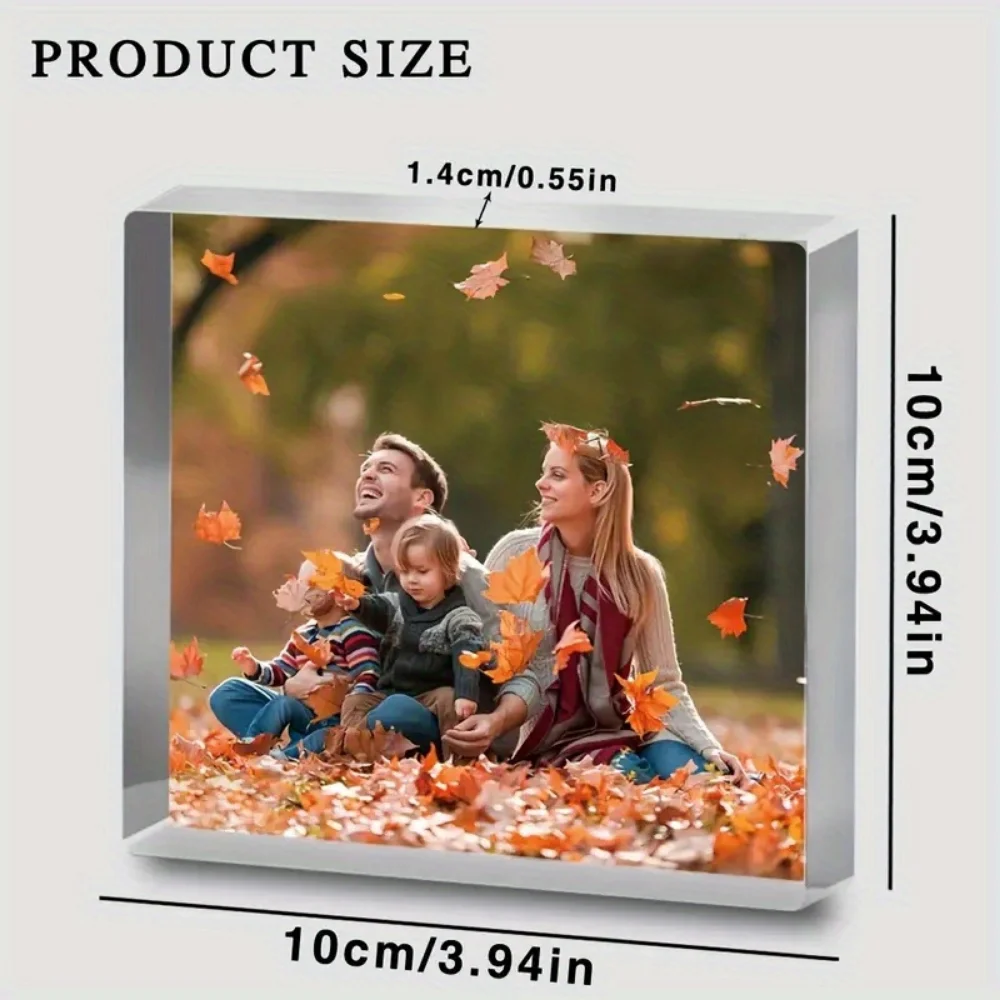 Aangepaste acryl fotodisplay 3D aandenken tafelblad Perfect cadeau voor feesten, evenementen, woondecoratie, bedankcadeau, geen stroom nodig