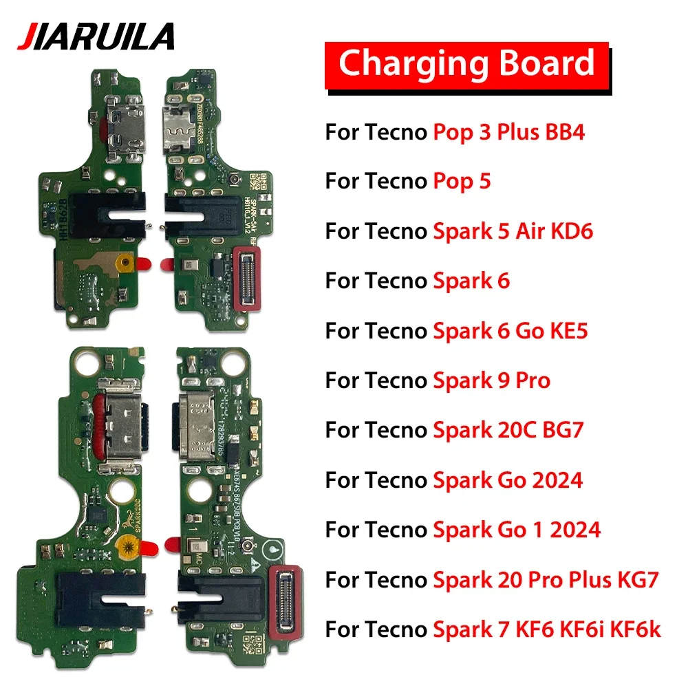 

10 PCS USB Charger Charging Dock Port Connector Flex Cable For Tecno Pop 3 Plus BB4/Pop 5/Spark 5 Air KD6/Spark 6/Spark 6 Go KE5
