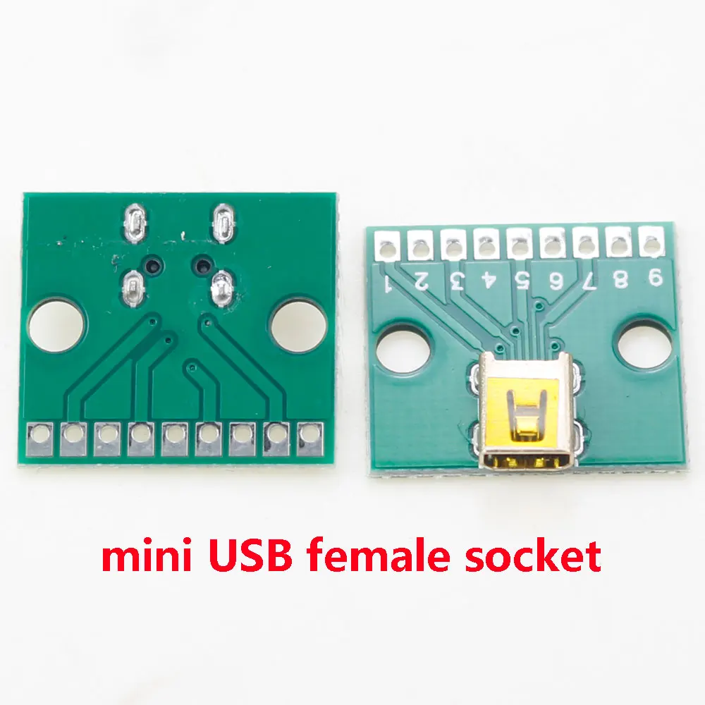

Mini USB socket 8Pin female test board PCB Mini USB test socket with board 8P female head