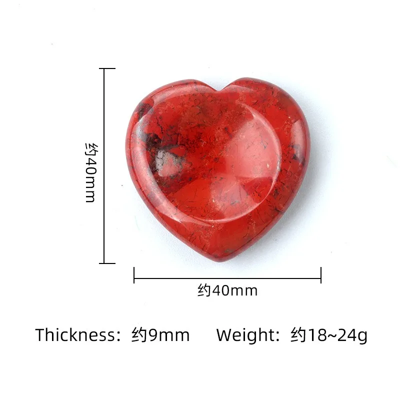 40mm Heart Shape Healing Thumb Worry Stone Natural Crystal Reiki Treatment Minerals Massage