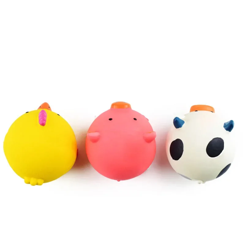 Pet Interactive Toy for Dog Cat Screaming Rubber Chicken Pig Cow Toy for Dogs Latex Squeak Squeaker Chew Training Pet Products