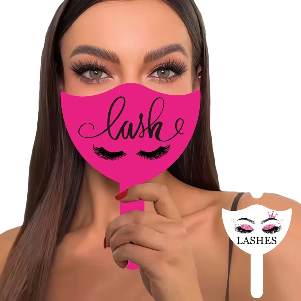 2er-Set Wimperntechniker-Foto-Requisiten: Weiche PVC-Handkarten für Wimpern-Social-Media, Wimpern-Salon und Wimpernverlängerungs-Präsentationswerkzeuge