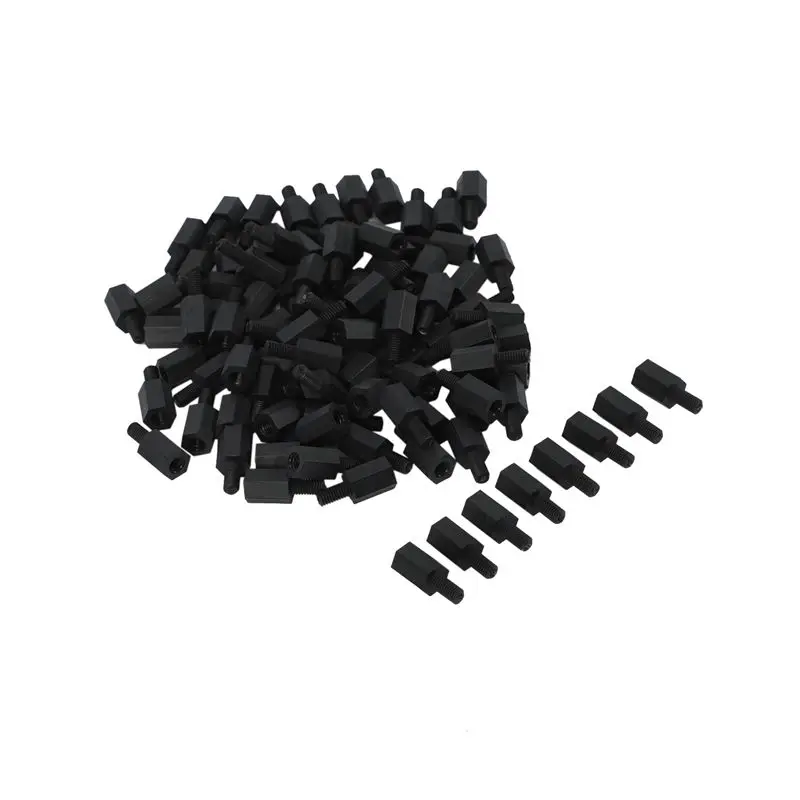 AB11-1000Pcs M3 Thread 8Mm+6Mm PCB Fixed Nylon Hex Standoff Spacer Pillar