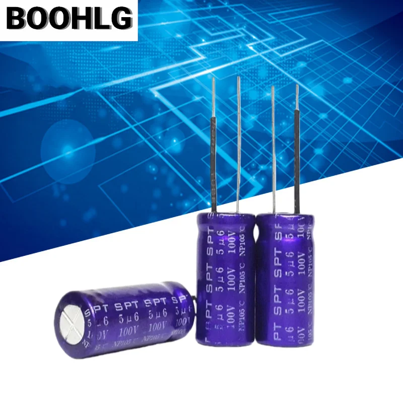 10PCS High Frequency Crossover Endless NP Electrolytic Capacitor 100V 5.6uF 5.6uF 100V 13X25