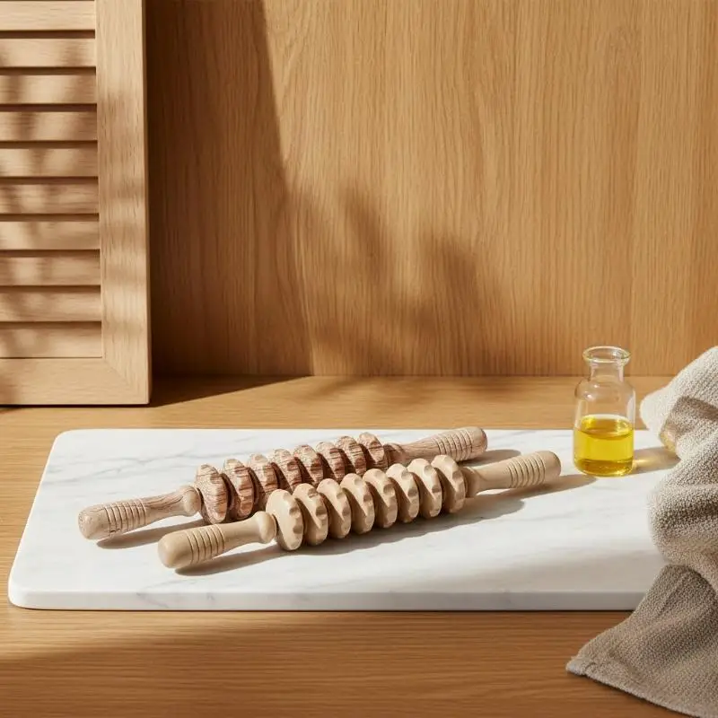 Holz-Massagestab, ergonomisches Handmassagegerät für den ganzen Körper, zur Anwendung zu Hause, zur Entspannung von Muskelknoten, leicht zu reinigen. – Detail 1