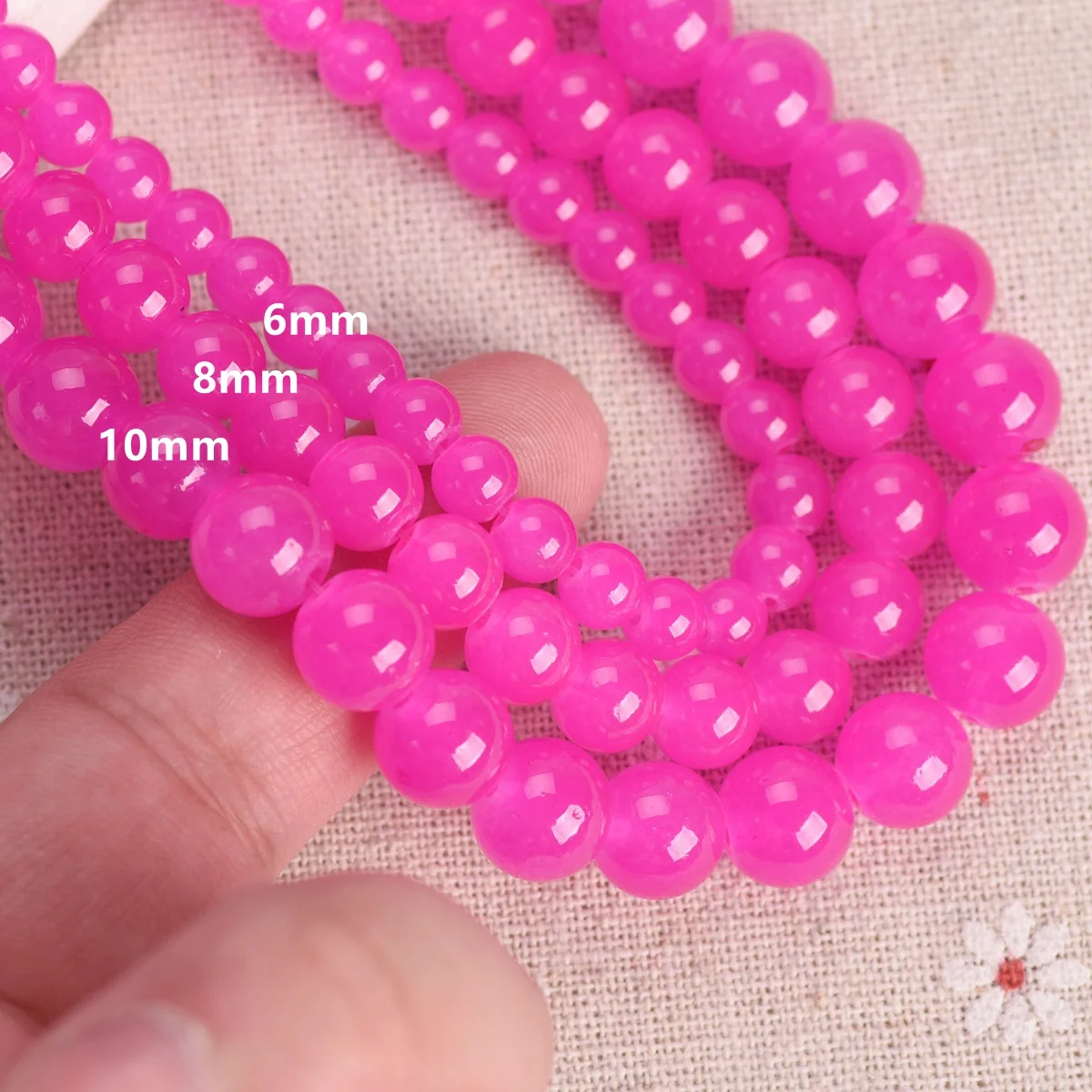 Perles Rondes en Verre Opaque Imité de 6mm, 8mm et 10mm, Accessoires de Bricolage pour Bijoux et Boucles d'Oreilles