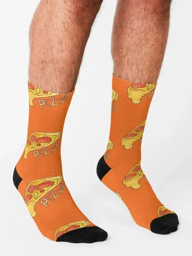 Mama Pizza en Naranja Calcetines Año nuevo Navidad medias diseñador Mujer Calcetines Hombre