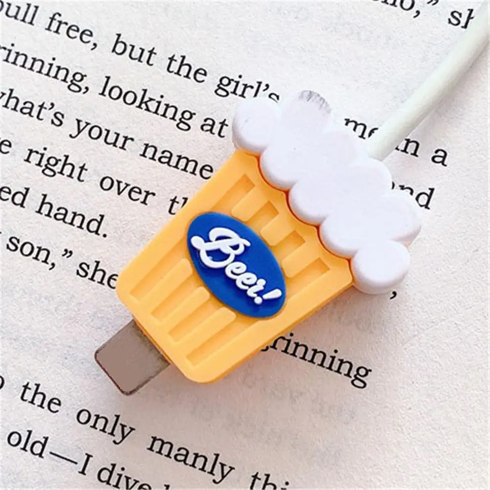 1Pc Mini Cartoon Data Line Charger Plug Protective Cable Cord Case USB Cable Protector Winder Cover