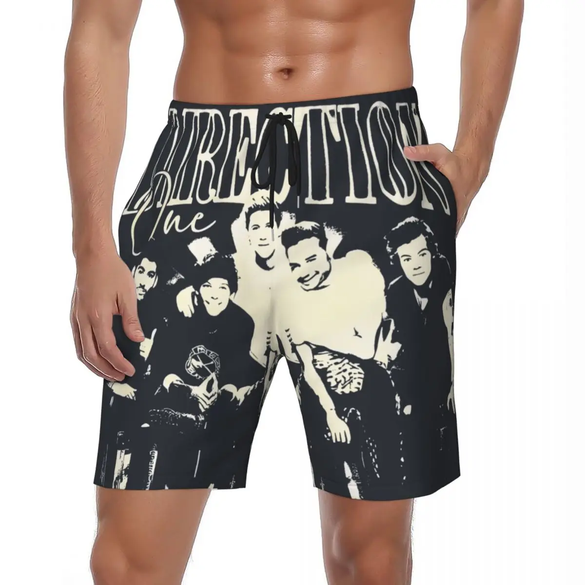 

Купальный костюм 1D Ones Music And Directions Logo Gym Shorts Summer Rock Band Повседневные пляжные шорты Мужские спортивные пляжные плавки для серфинга