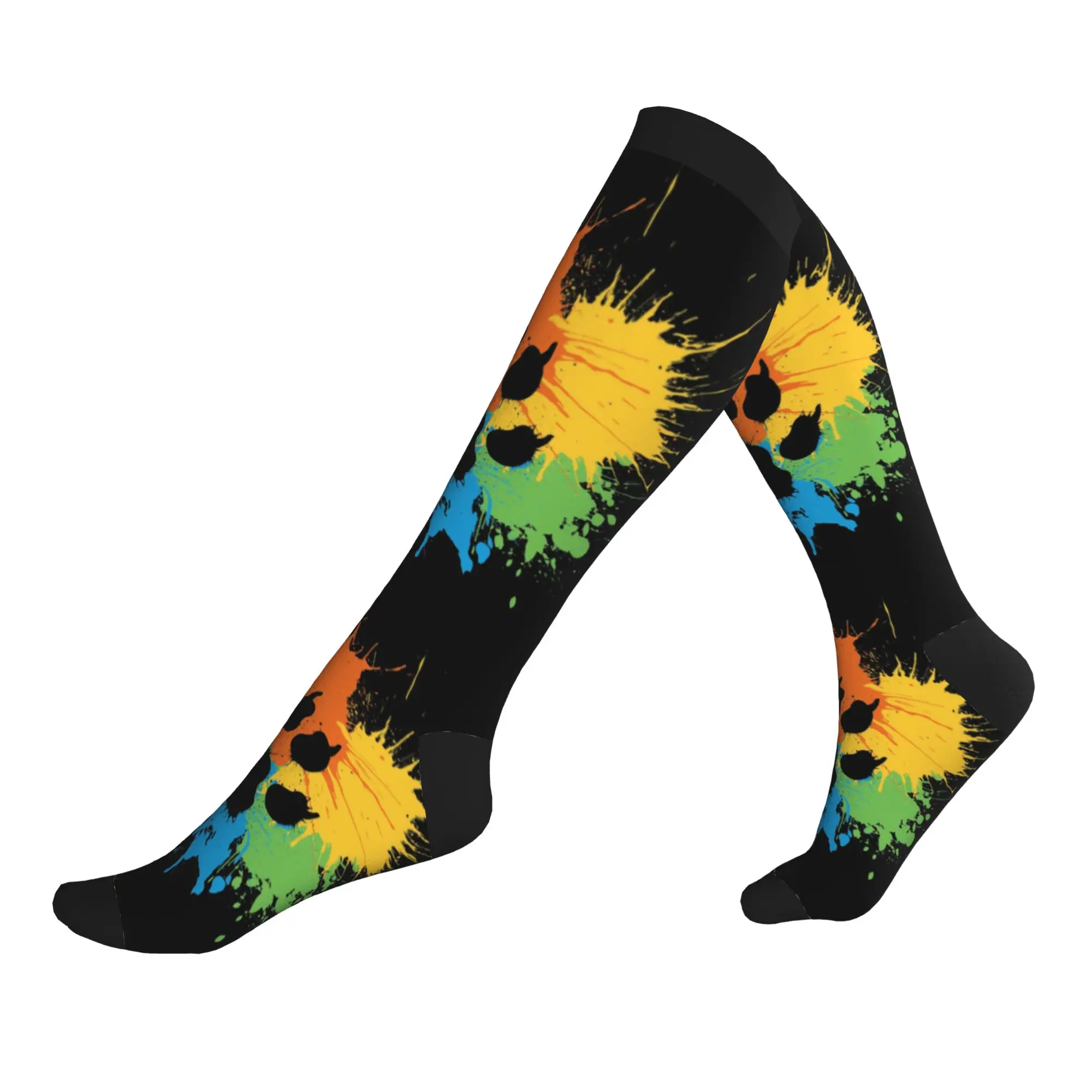 Calcetines de compresión deportivos Gay Bear Paw Pride para hombre, calcetines unisex de moda con estampado 3D GLBT LGBT Rainbow Pride