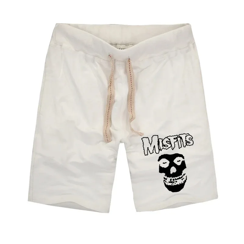 The MISFITS Shorts pantaloncini Fitness Casual da uomo stampati con teschio di moda estiva di alta qualità pantaloni corti in maglia di cotone Plus